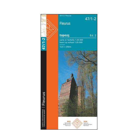Carte topographique n° 47/1-2 - Fleurus (Belgique) | NGI topo 25 carte de randonnée IGN Belgique 