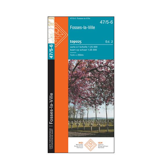 Carte topographique n° 47/5-6 - Fosses-la-Ville (Belgique) | NGI topo 25 carte de randonnée IGN Belgique 