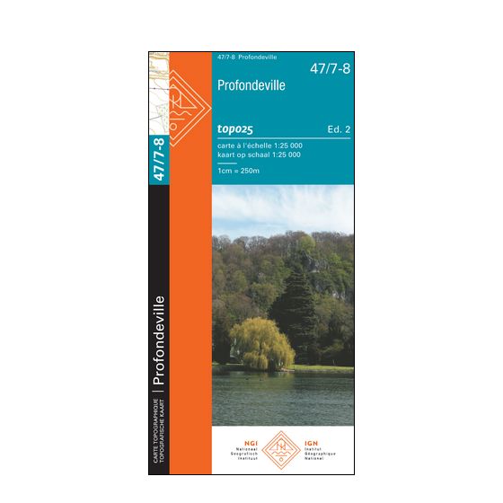 Carte topographique n° 47/7-8 - Profondeville, Namur Sud (Belgique) | NGI topo 25 carte de randonnée IGN Belgique 