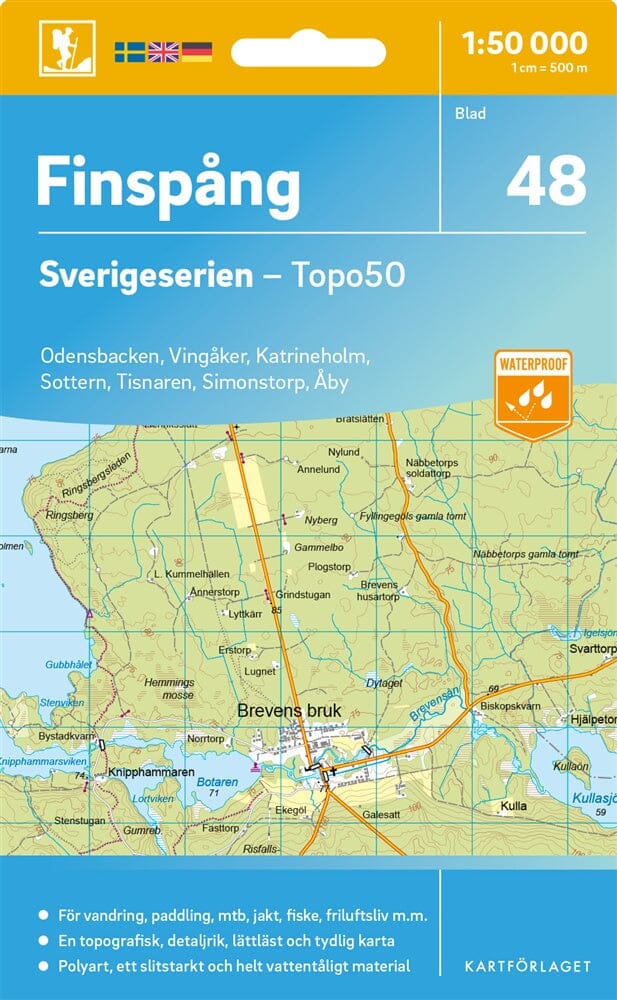 Carte topographique n° 48 - Finspång (Suède) | Norstedts - Sverigeserien carte de randonnée Norstedts