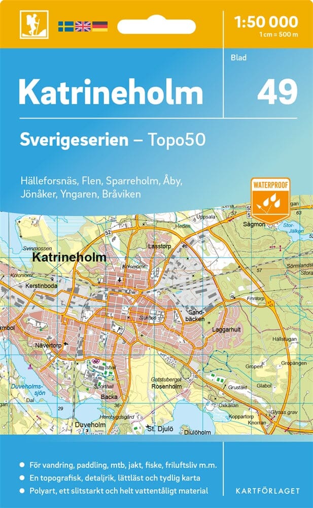 Carte topographique n° 49 - Katrineholm (Suède) | Norstedts - Sverigeserien carte de randonnée Norstedts