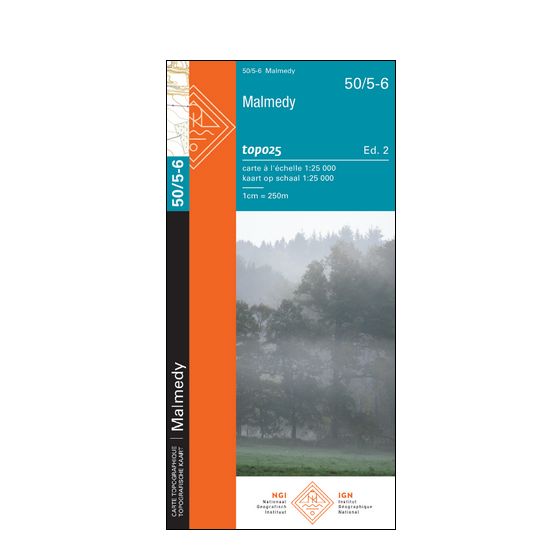 Carte topographique n° 50/5-6 - Malmedy (Belgique) | NGI topo 25 carte de randonnée IGN Belgique 