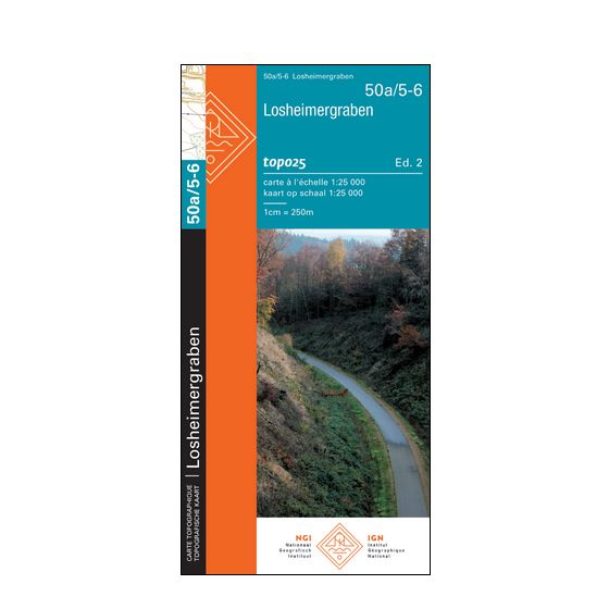 Carte topographique n° 50A/5-6 - Losheimergraben (Belgique) | NGI topo 25 carte de randonnée IGN Belgique 