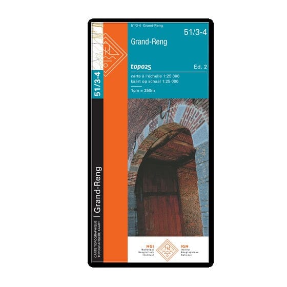 Carte topographique n° 51/3-4 - Grand-Reng (Belgique) | NGI topo 25 carte de randonnée IGN Belgique