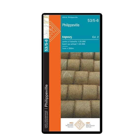 Carte topographique n° 53/5-6 - Philippeville (Belgique) | NGI topo 25 carte de randonnée IGN Belgique