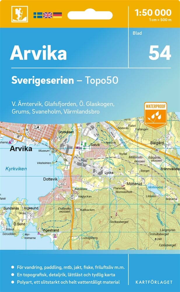Carte topographique n° 54 - Arvika (Suède) | Norstedts - Sverigeserien carte de randonnée Norstedts