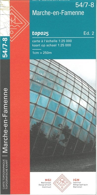 Carte topographique n° 54/7-8 - Marche-en-Famenne (Belgique) | NGI topo 25 carte de randonnée IGN Belgique