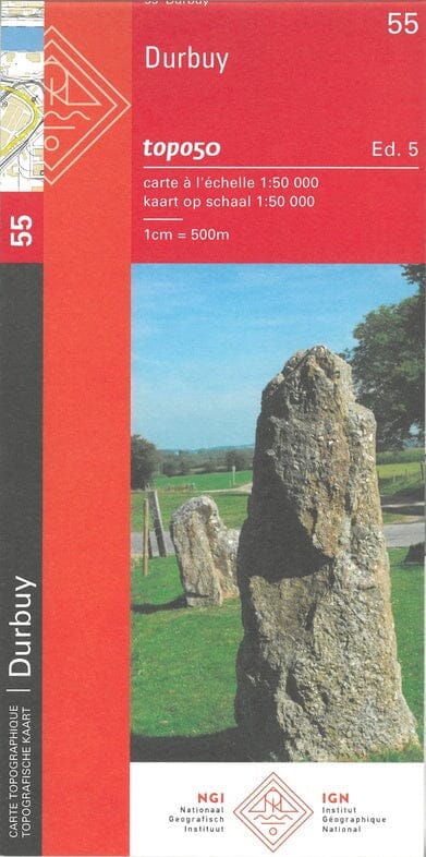 Carte topographique n° 55 - Durbuy (Belgique) | NGI - 1/50 000 carte de randonnée IGN Belgique
