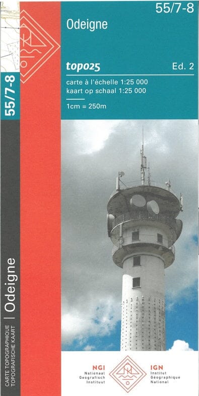 Carte topographique n° 55/7-8 - Odeigne (Belgique) | NGI topo 25 carte de randonnée IGN Belgique