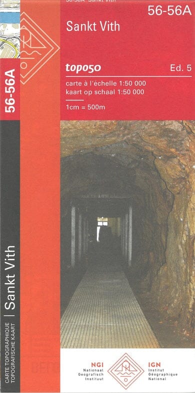 Carte topographique n° 56-56A - Sankt Vith (Belgique) | NGI - 1/50 000 carte de randonnée IGN Belgique