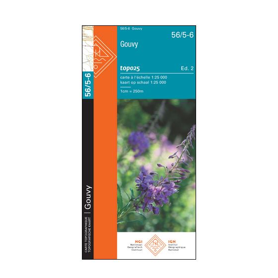 Carte topographique n° 56/5-6 - Gouvy (Belgique) | NGI topo 25 carte de randonnée IGN Belgique 