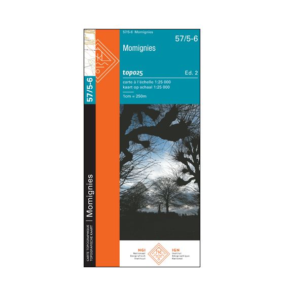 Carte topographique n° 57/5-6 - Momignies (Belgique) | NGI topo 25 carte de randonnée IGN Belgique 