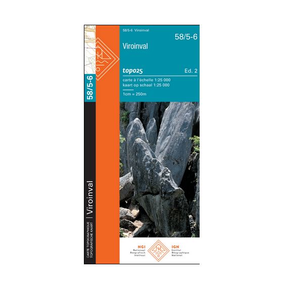 Carte topographique n° 58/5-6 - Viroinval (Belgique) | NGI topo 25 carte de randonnée IGN Belgique 