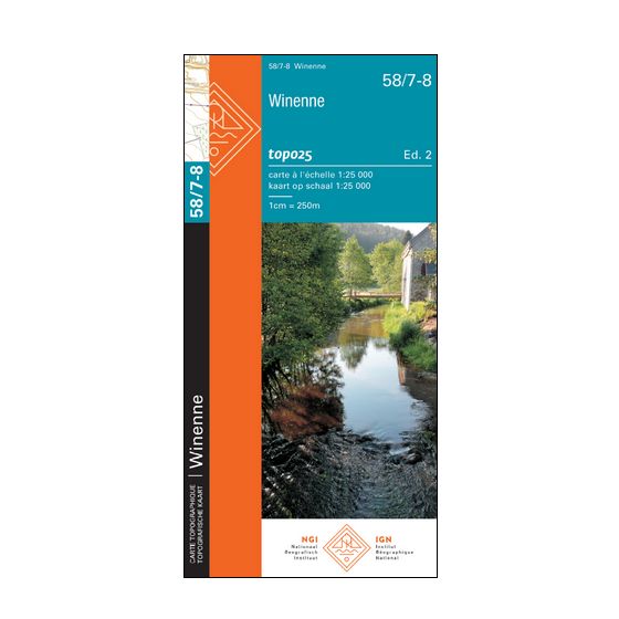 Carte topographique n° 58/7-8 - Winenne (Belgique) | NGI topo 25 carte de randonnée IGN Belgique 