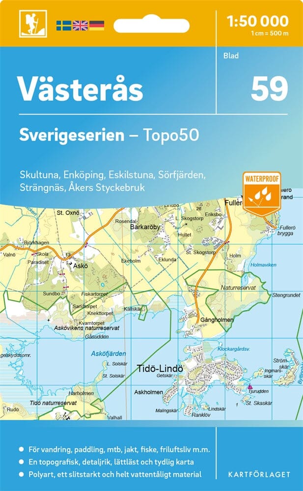 Carte topographique n° 59 - Västerås (Suède) | Norstedts - Sverigeserien carte de randonnée Norstedts