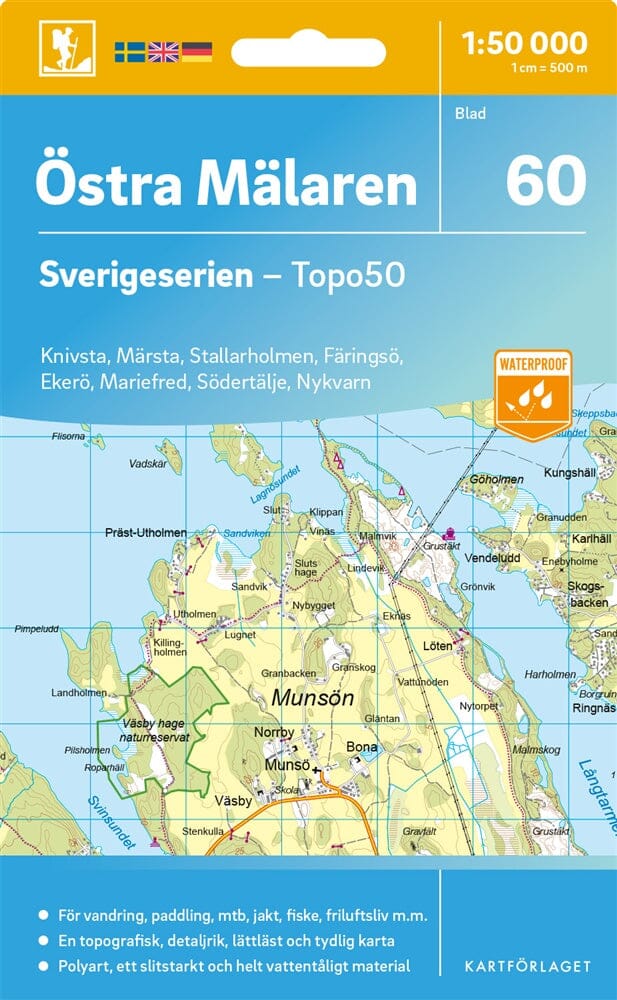 Carte topographique n° 60 - Östra Mälaren (Suède) | Norstedts - Sverigeserien carte de randonnée Norstedts