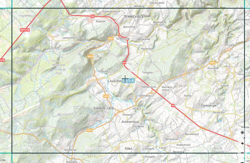 Carte topographique n° 60/5-6 - Sainte-Ode (Belgique) | NGI topo 25 carte de randonnée IGN Belgique 