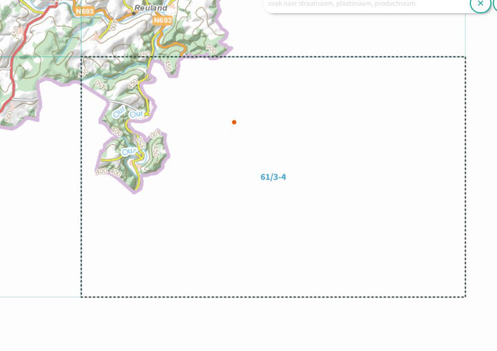 Carte topographique n° 61/3-4 - Ouren (Belgique) | NGI topo 25 carte de randonnée IGN Belgique 