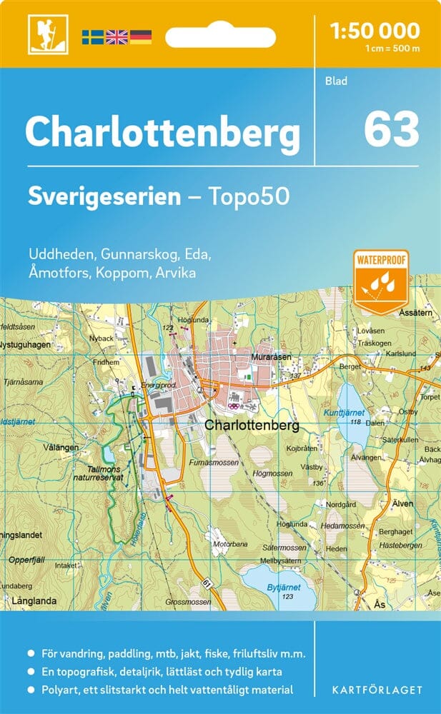 Carte topographique n° 63 - Charlottenberg (Suède) | Norstedts - Sverigeserien carte de randonnée Norstedts