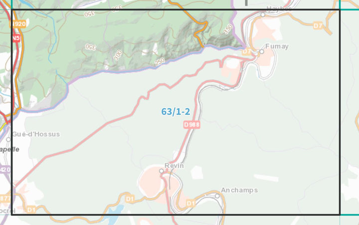 Carte topographique n° 63/1-2 - Moulin Manteau (Belgique) | NGI topo 25 carte de randonnée IGN Belgique 