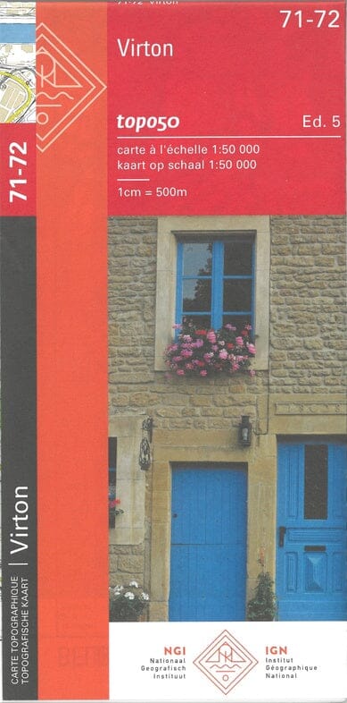 Carte topographique n° 71-72 - Virton (Belgique) | IGN belge - 1/50 000 carte de randonnée IGN Belgique