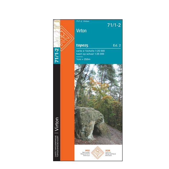 Carte topographique n° 71/1-2 - Virton (Belgique) | NGI topo 25 carte de randonnée IGN Belgique 