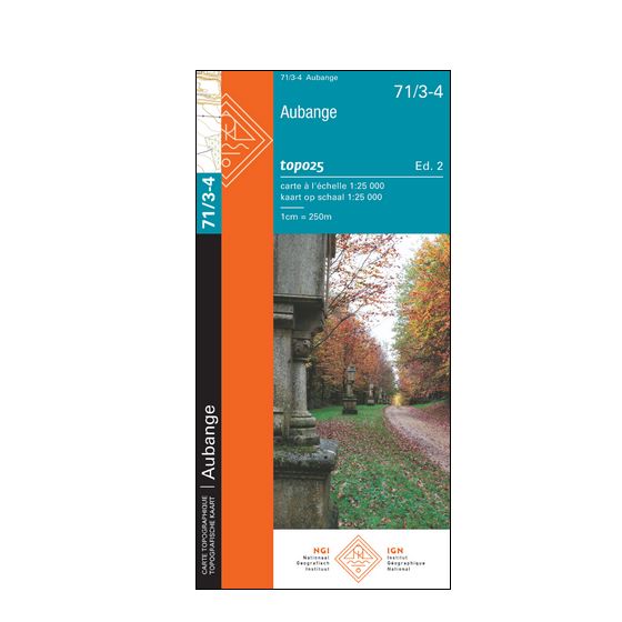 Carte topographique n° 71/3-4 - Aubange (Belgique) | NGI topo 25 carte de randonnée IGN Belgique 