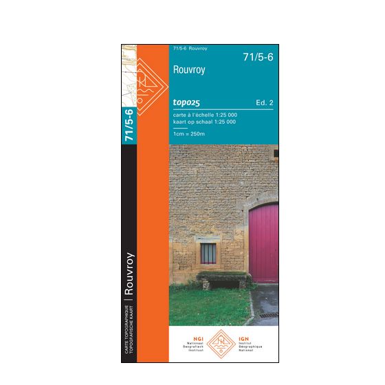 Carte topographique n° 71/5-6 - Rouvroy (Belgique) | NGI topo 25 carte de randonnée IGN Belgique 