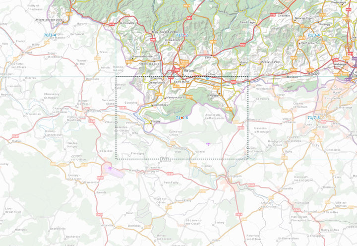 Carte topographique n° 71/5-6 - Rouvroy (Belgique) | NGI topo 25 carte de randonnée IGN Belgique 