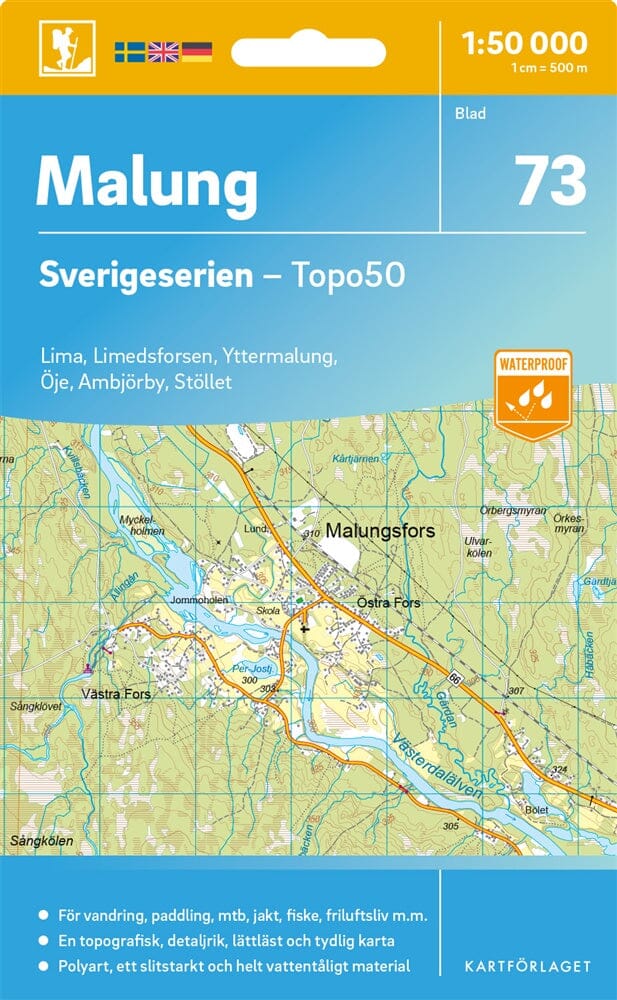 Carte topographique n° 73 - Malung (Suède) | Norstedts - Sverigeserien carte de randonnée Norstedts