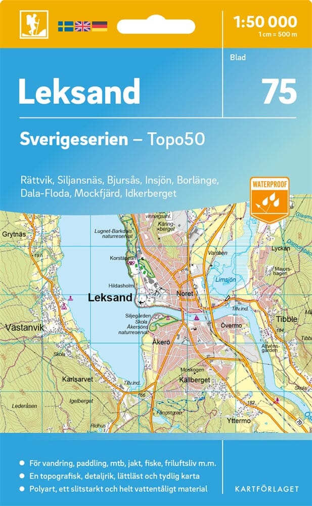 Carte topographique n° 75 - Leksand (Suède) | Norstedts - Sverigeserien carte de randonnée Norstedts
