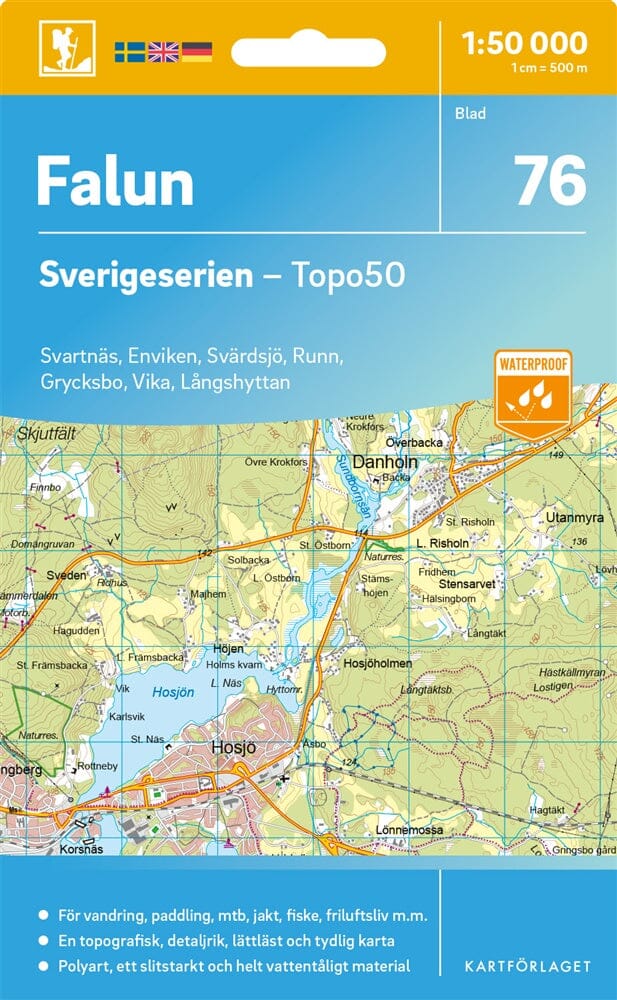 Carte topographique n° 76 - Falun (Suède) | Norstedts - Sverigeserien carte de randonnée Norstedts