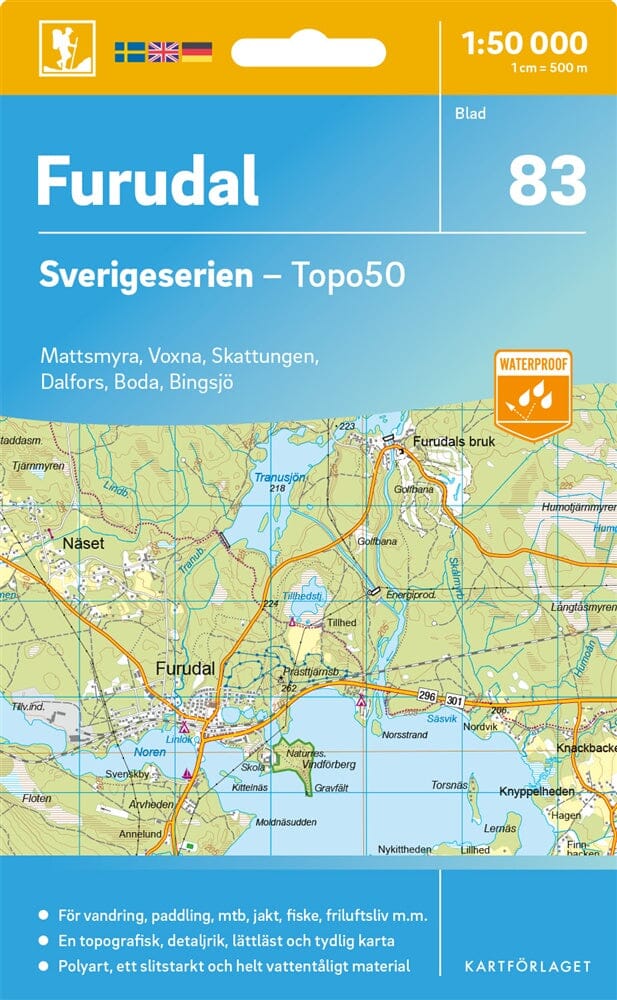 Carte topographique n° 83 - Furudal (Suède) | Norstedts - Sverigeserien carte de randonnée Norstedts