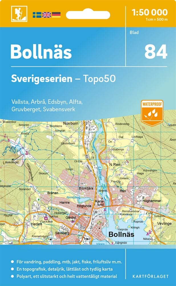 Carte topographique n° 84 - Bollnäs (Suède) | Norstedts - Sverigeserien carte de randonnée Norstedts