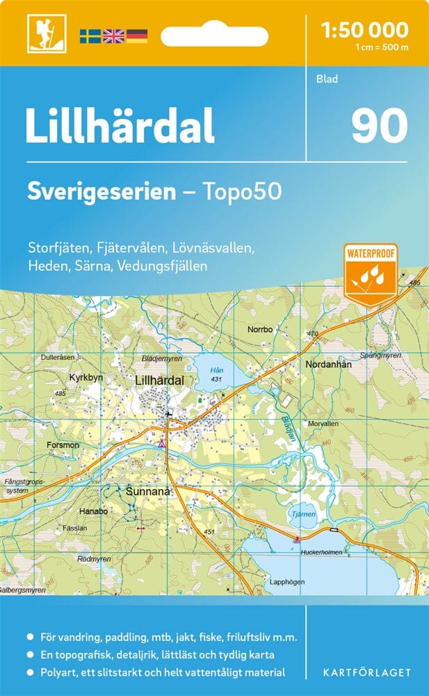 Carte topographique n° 90 - Lillhärdal (Suède) | Norstedts - Sverigeserien carte de randonnée Norstedts