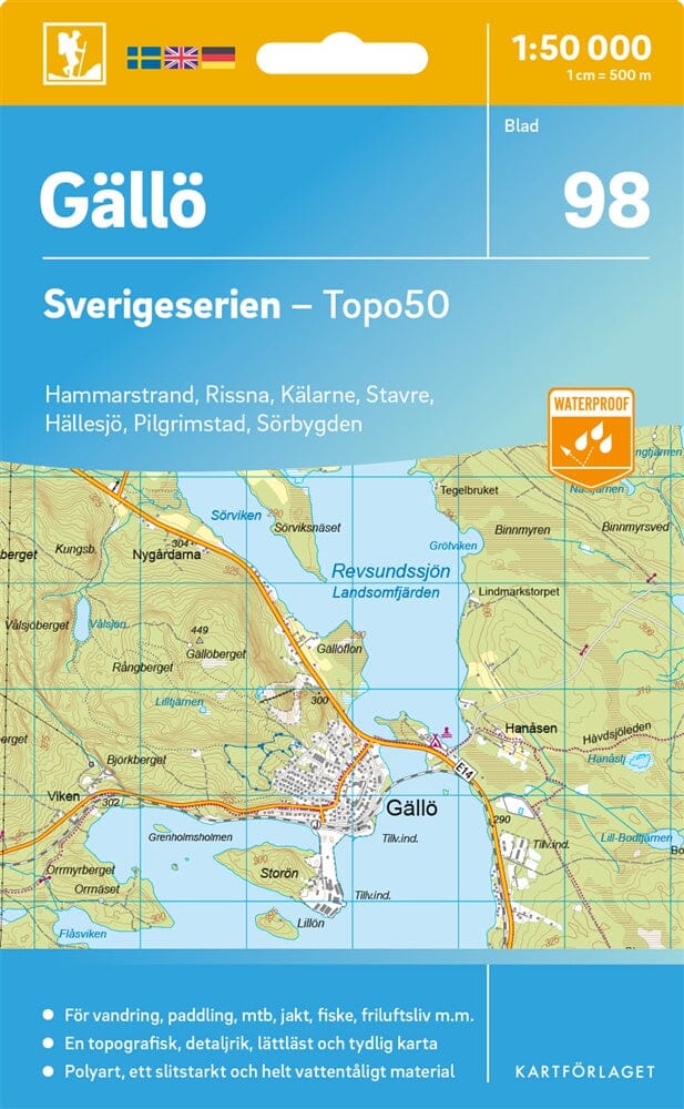 Carte topographique n° 98 - Gällö (Suède) | Norstedts - Sverigeserien carte de randonnée Norstedts