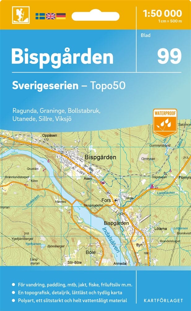 Carte topographique n° 99 - Bispgården (Suède) | Norstedts - Sverigeserien carte de randonnée Norstedts