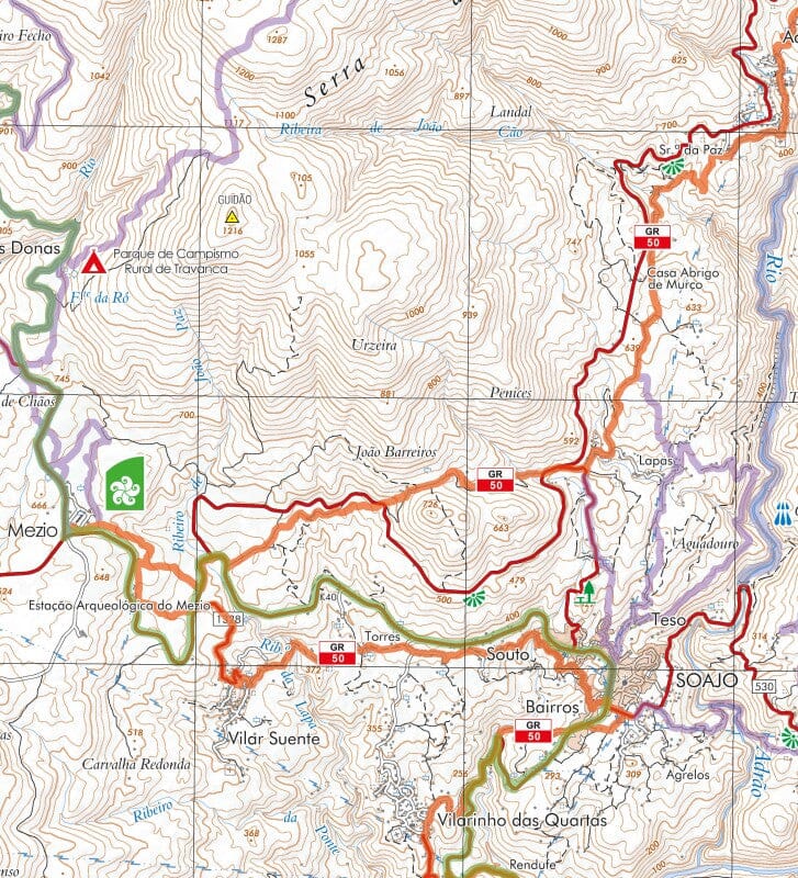 Carte topographique - Parque Nacional da Peneda - Gerês (Portugal) | Adventure Maps carte de randonnée Adventure Maps