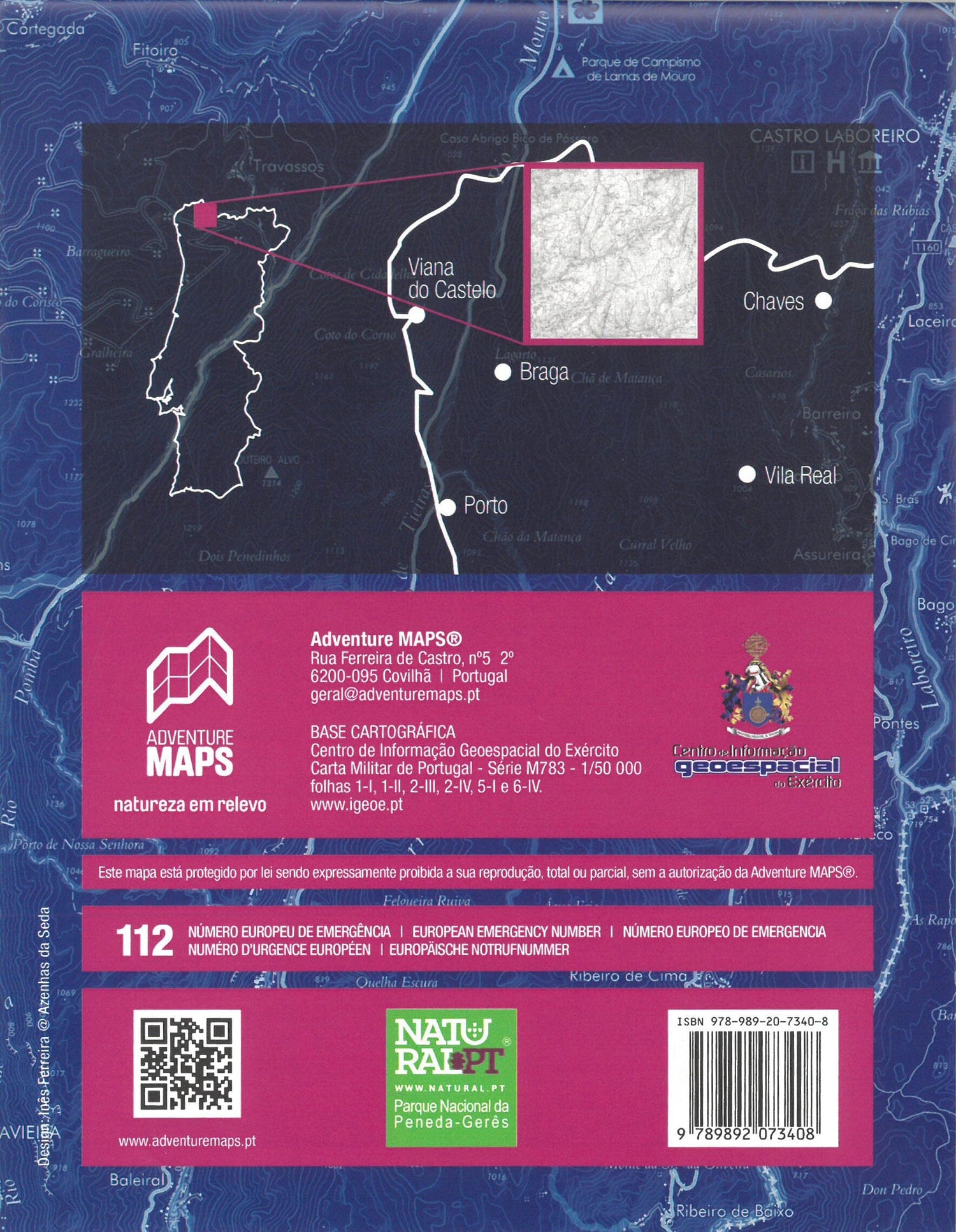 Carte topographique - Parque Nacional da Peneda - Gerês (Portugal) | Adventure Maps carte de randonnée Adventure Maps