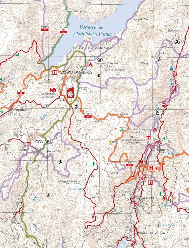 Carte topographique - Parque Nacional da Peneda - Gerês (Portugal) | Adventure Maps carte de randonnée Adventure Maps