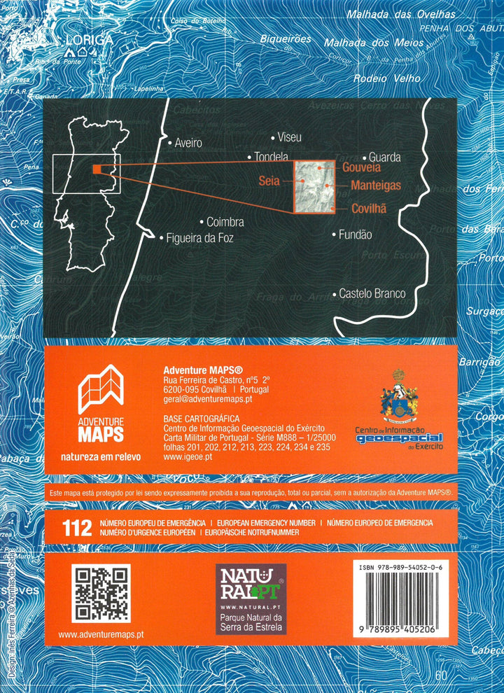 Carte topographique - Parque Natural da Serra da Estrela (Portugal) | Adventure Maps carte pliée Adventure Maps 