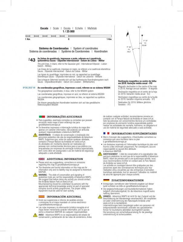 Carte topographique - Parque Natural da Serra da Estrela (Portugal) | Adventure Maps carte de randonnée Adventure Maps