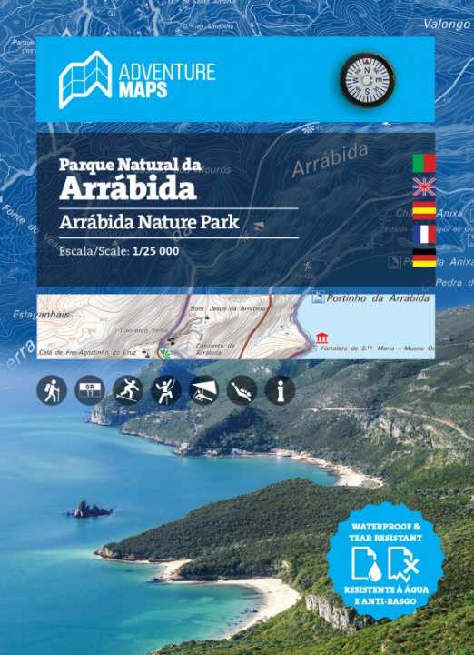 Carte topographique - Parque Natural de Arrabida (Portugal) | Adventure Maps carte de randonnée Adventure Maps