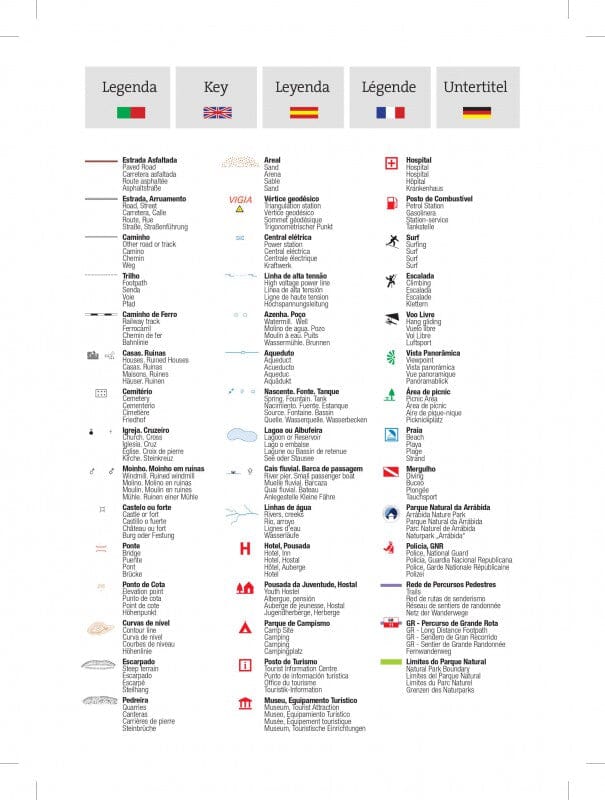 Carte topographique - Parque Natural de Arrabida (Portugal) | Adventure Maps carte de randonnée Adventure Maps