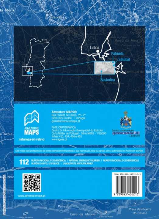 Carte topographique - Parque Natural de Arrabida (Portugal) | Adventure Maps carte de randonnée Adventure Maps