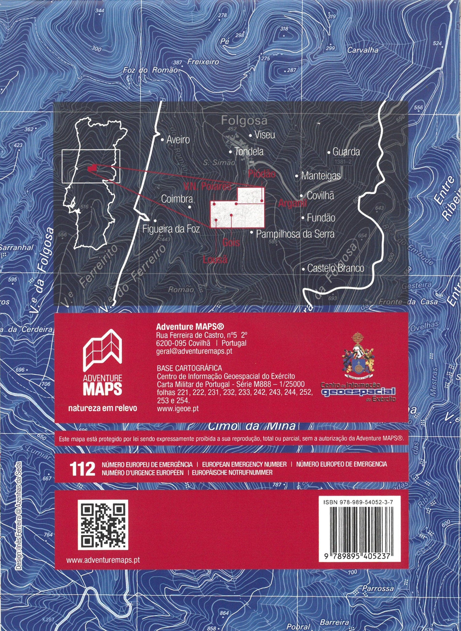 Carte topographique - Serras da Lousa e Açor (Portugal) | Adventure Maps carte de randonnée Adventure Maps