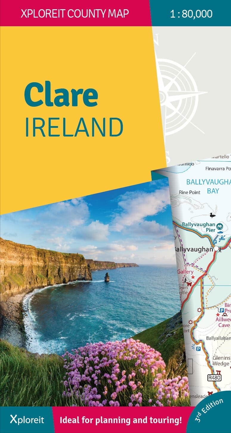 Carte touristique - Comté de Clare (Irlande) | Xploreit carte routière Xploreit