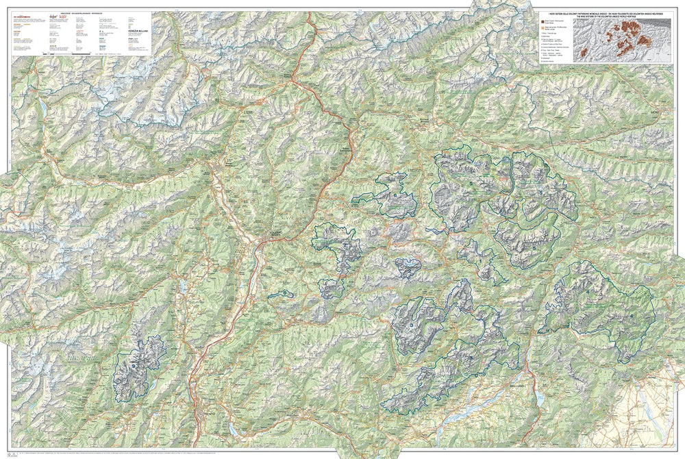 Carte touristique des Dolomites | Tabacco carte pliée Tabacco 