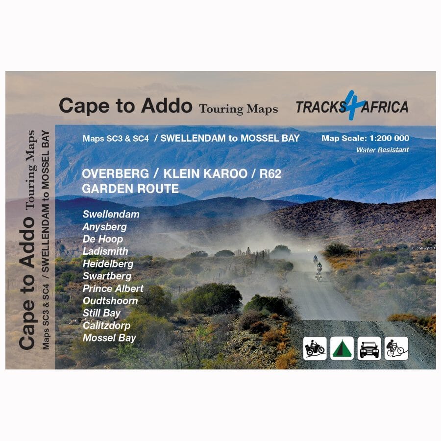 Carte touristique imperméable - Swellendam to Mossel Bay (Afrique du Sud) | Tracks4Africa carte routière Tracks4Africa Default Title