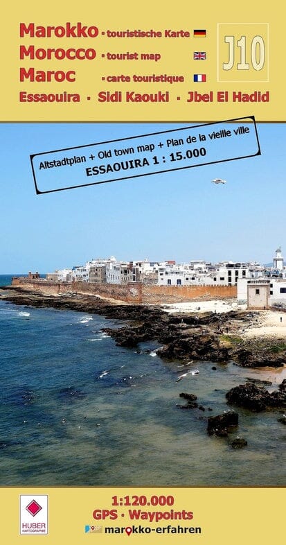 Carte touristique J10 - Essaouira, Sidi-Kaouki, Jbel-El-Hadid (Maroc) | Huber carte routière Huber